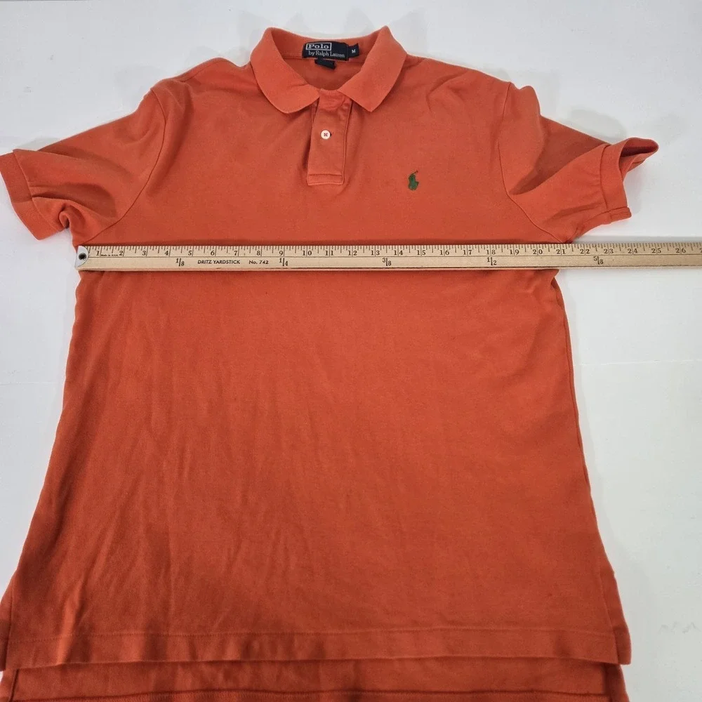 Polo Ralph Lauren Soft Touch Shirt Sz Medium Green‎ Pony Orange